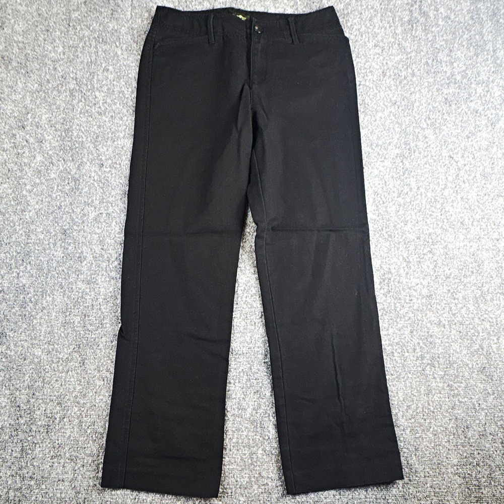 Eddie Bauer Mercer Fit Black Straight Leg Pants Size 6 Cotton Stretch